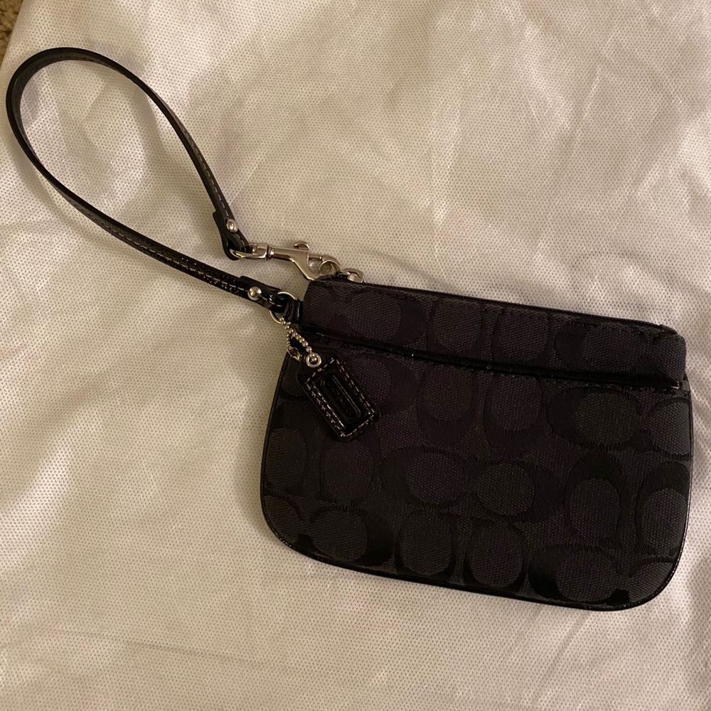 Coach black wristlet
